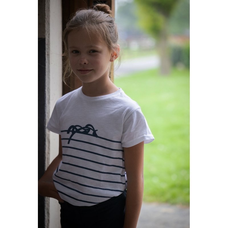 Eden by Penelope - T-Shirt Harlem Blanc & Lurex Marine - Enfant