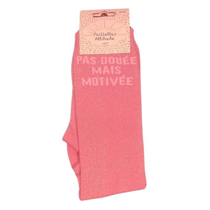 Paillettes Attitude - Chaussettes d'équitation "Pas douée mais motivée"