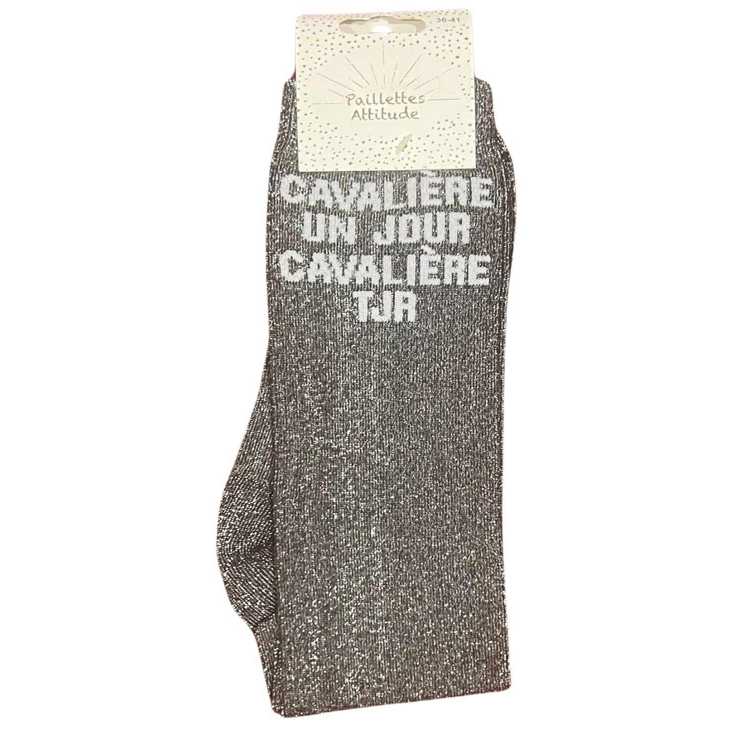Paillettes Attitude - Chaussettes d'équitation "Cavalière un jour cavalière toujours"