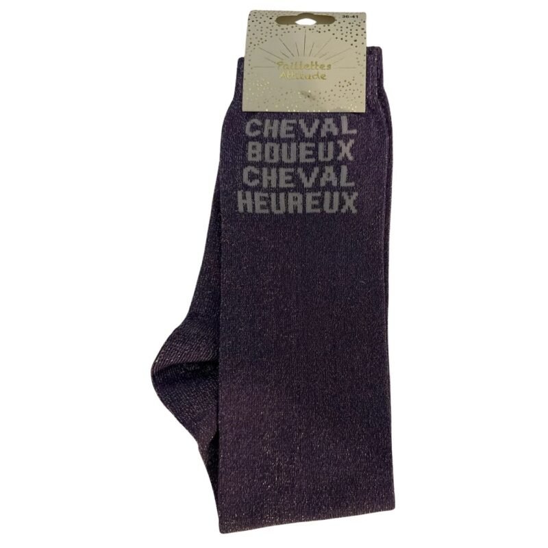 Paillettes Attitude - Chaussettes d'équitation "Cheval boueux cheval heureux"