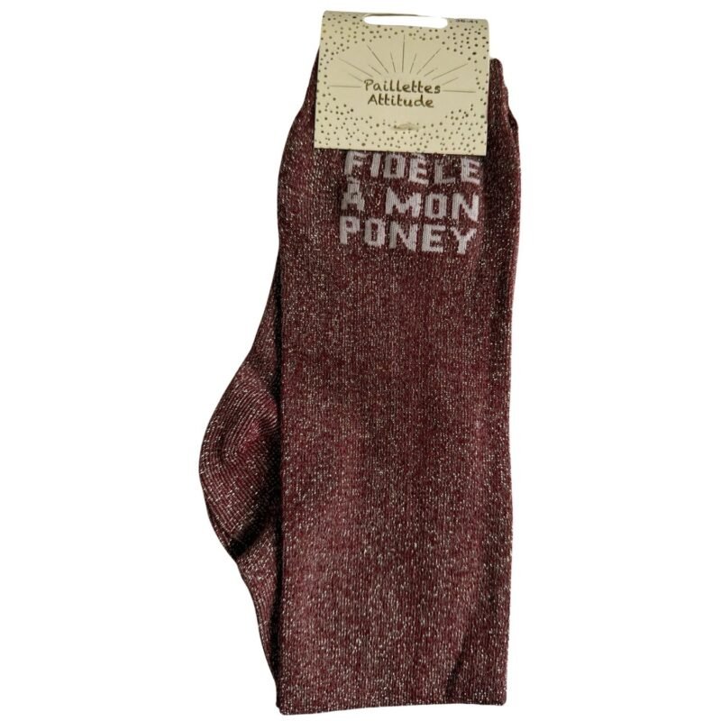 Paillettes Attitude - Chaussettes d'équitation "Fidèle à mon poney"
