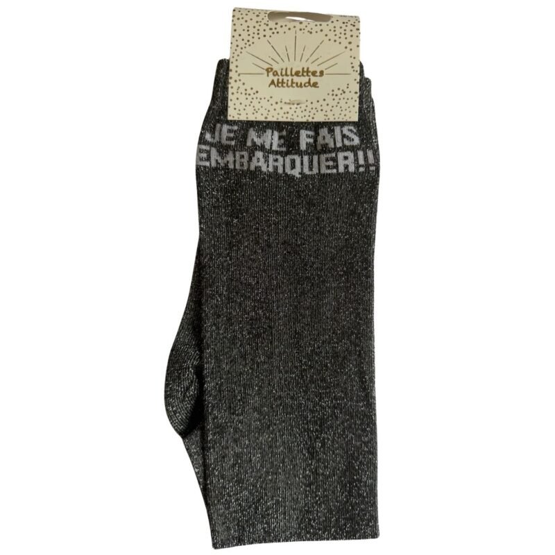 Paillettes Attitude - Chaussettes d'équitation "Je me fais embarquer!!"