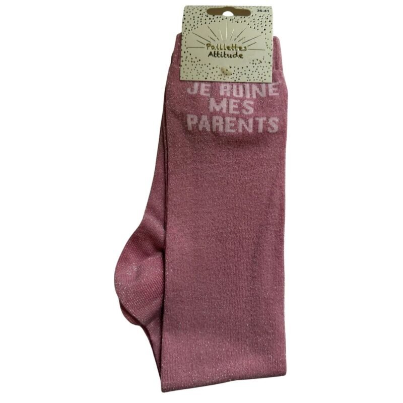 Paillettes Attitude - Chaussettes d'équitation "Je ruine mes parents"