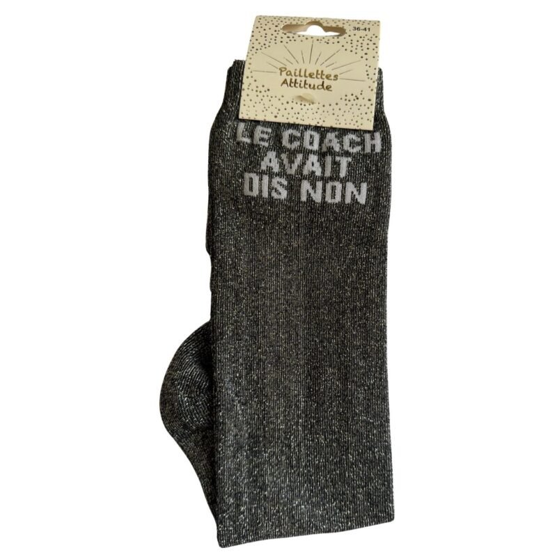 Paillettes Attitude - Chaussettes d'équitation "Le coach avait dis non"