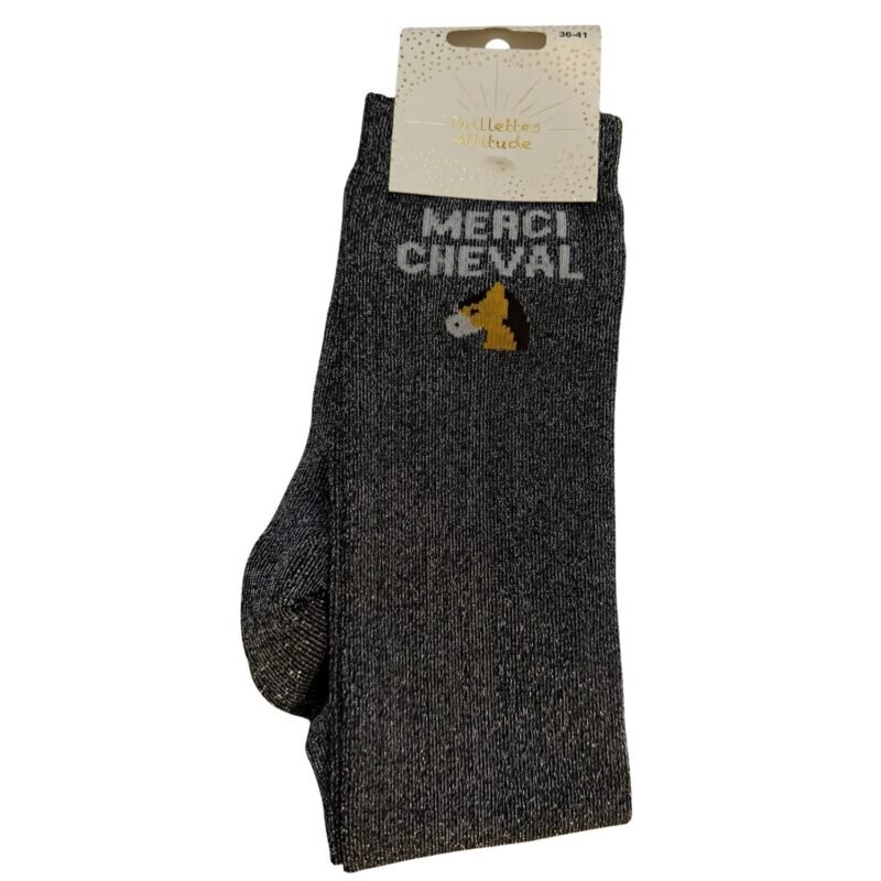 Paillettes Attitude - Chaussettes d'équitation "Merci Cheval"