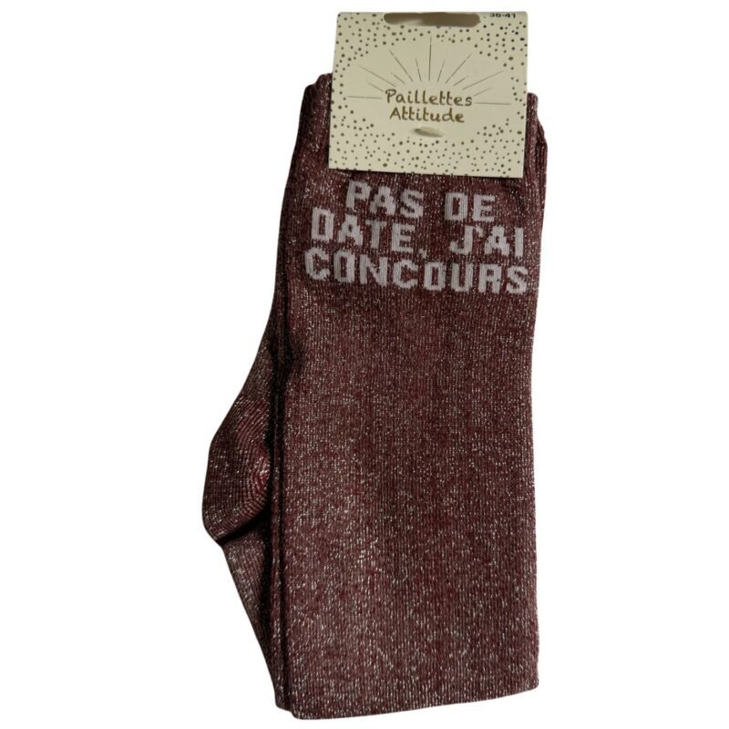 Paillettes Attitude - Chaussettes d'équitation "Pas de date, j'ai concours"