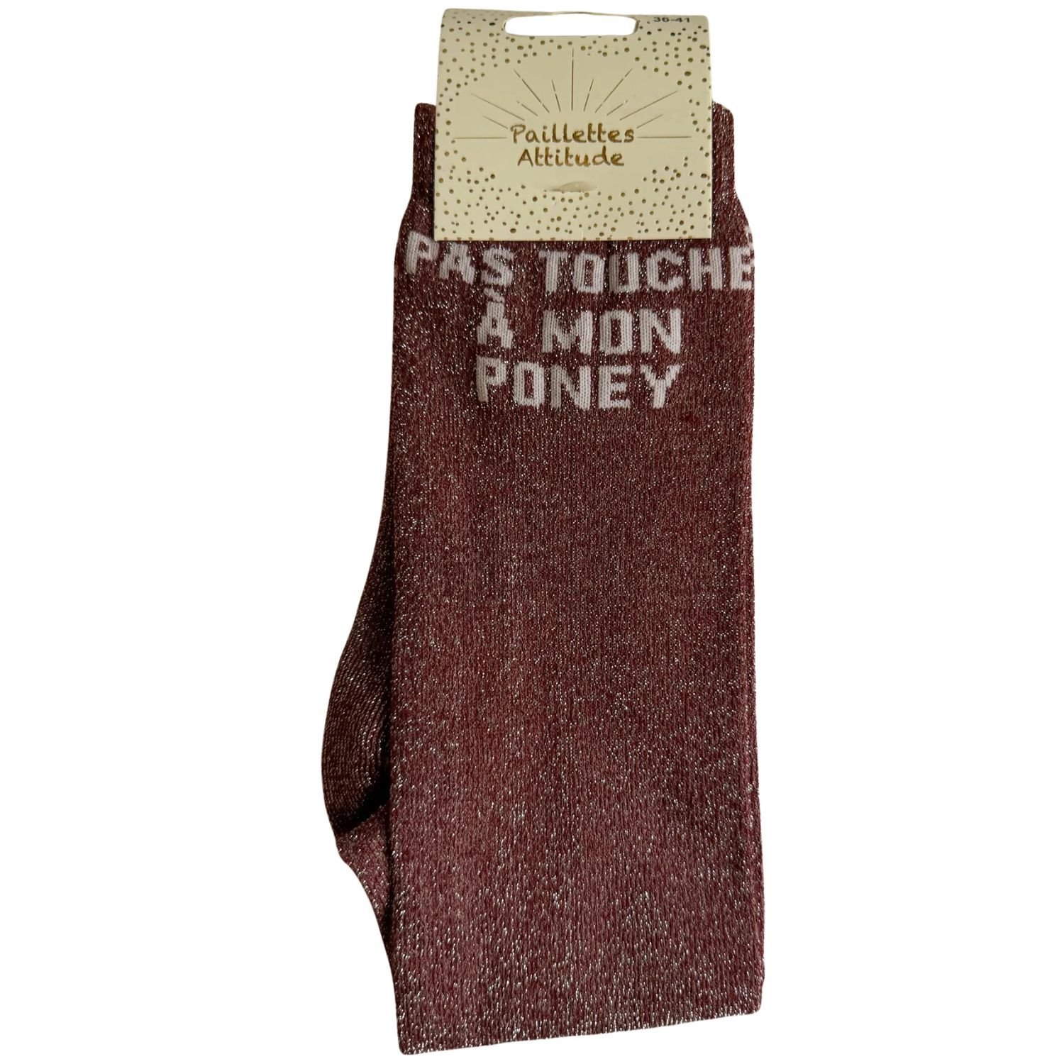 Paillettes Attitude - Chaussettes d'équitation "Pas touche à mon poney" – Image 2