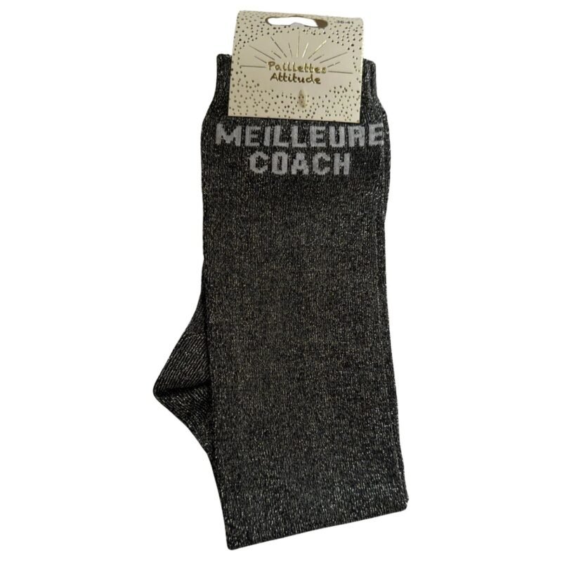 Paillettes Attitude - Chaussettes d'équitation "Meilleure coach"