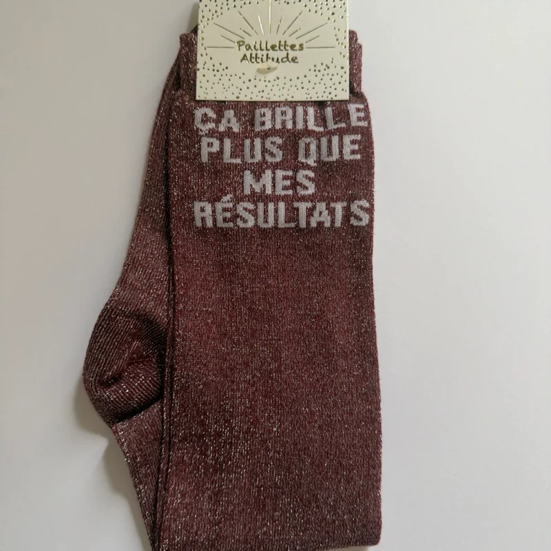 Paillettes Attitude - Chaussettes d'équitation "Ça brille plus que mes résultats"