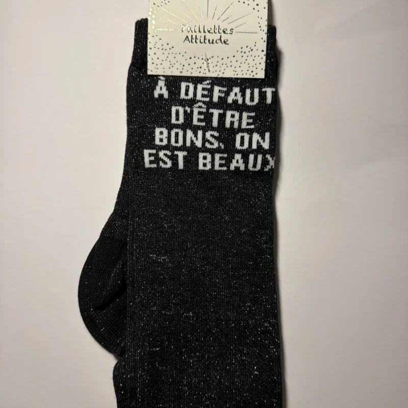 Paillettes Attitude - Chaussettes d'équitation "A défaut d'être bon, on est beaux"
