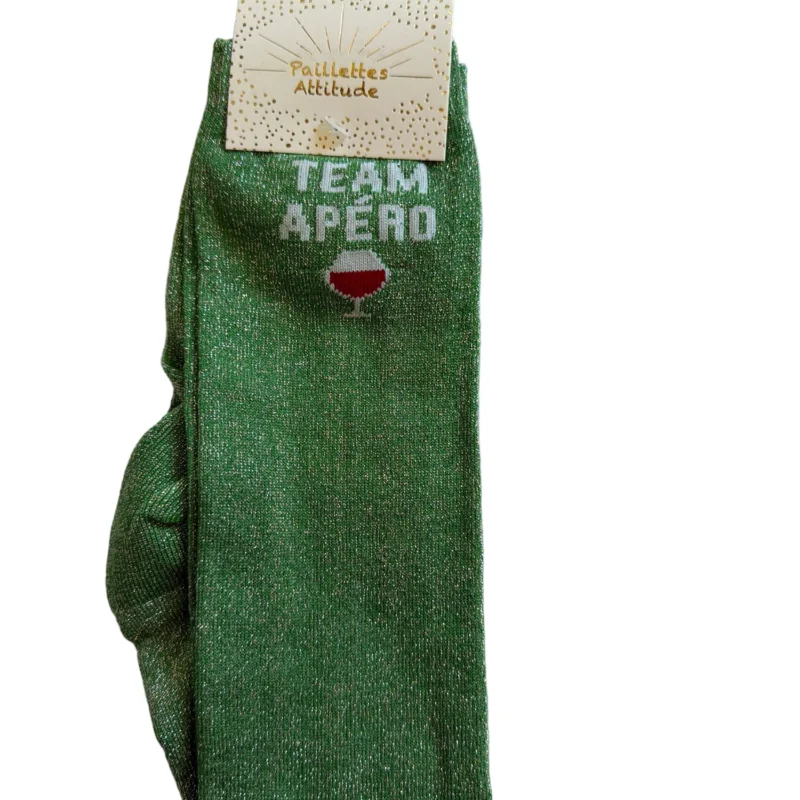 Paillettes Attitude - Chaussettes d'équitation "Team Apéro"