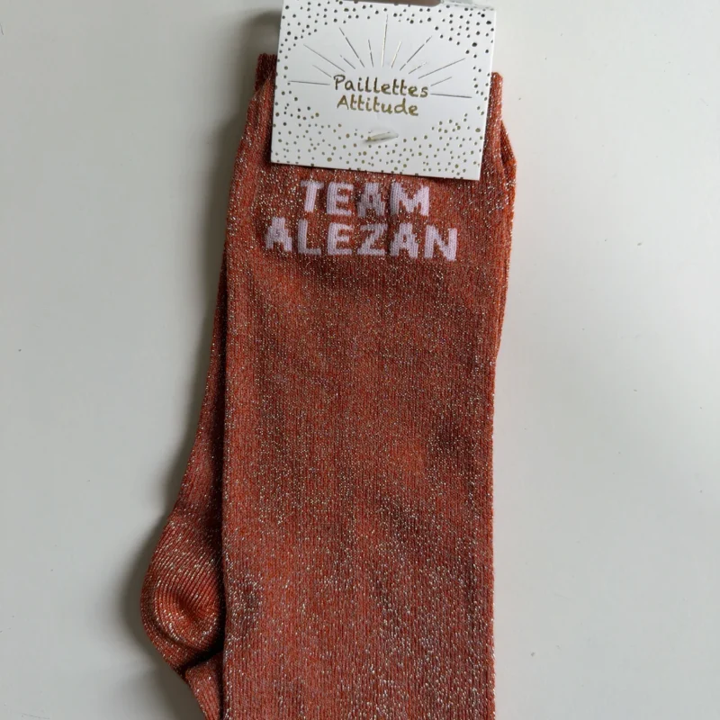 Paillettes Attitude - Chaussettes d'équitation "Team alezan"