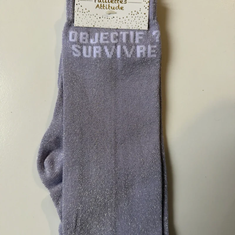 Paillettes Attitude - Chaussettes d'équitation "Objectif ? survivre"