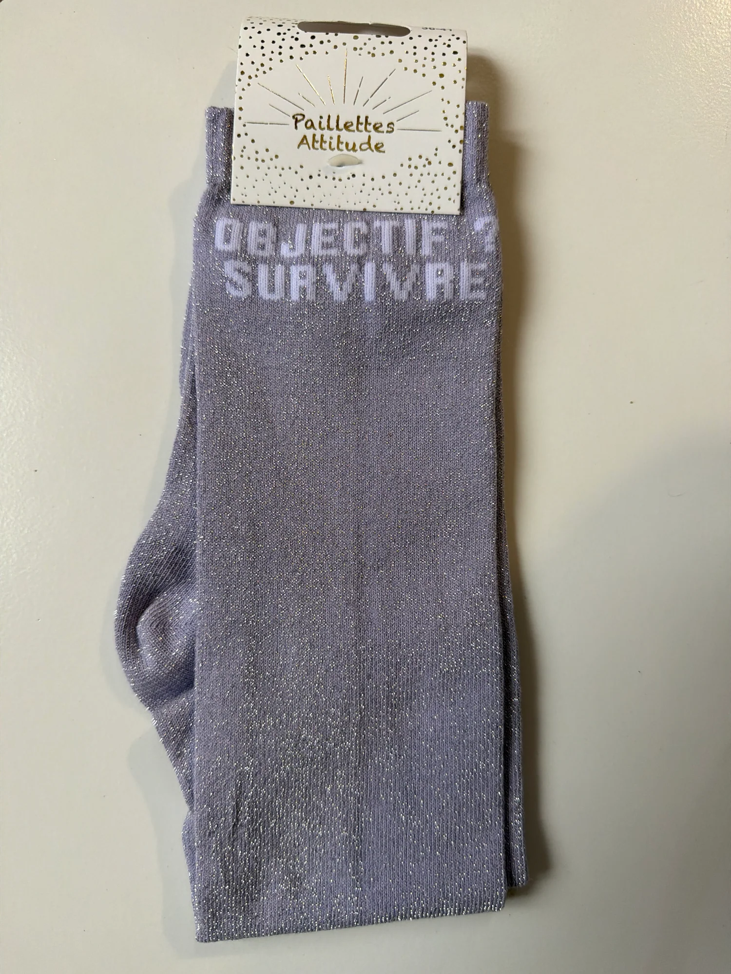 Paillettes Attitude - Chaussettes d'équitation "Objectif ? survivre"