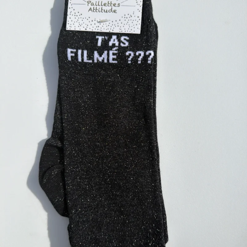 Paillettes Attitude - Chaussettes d'équitation "T'as filmé ???"
