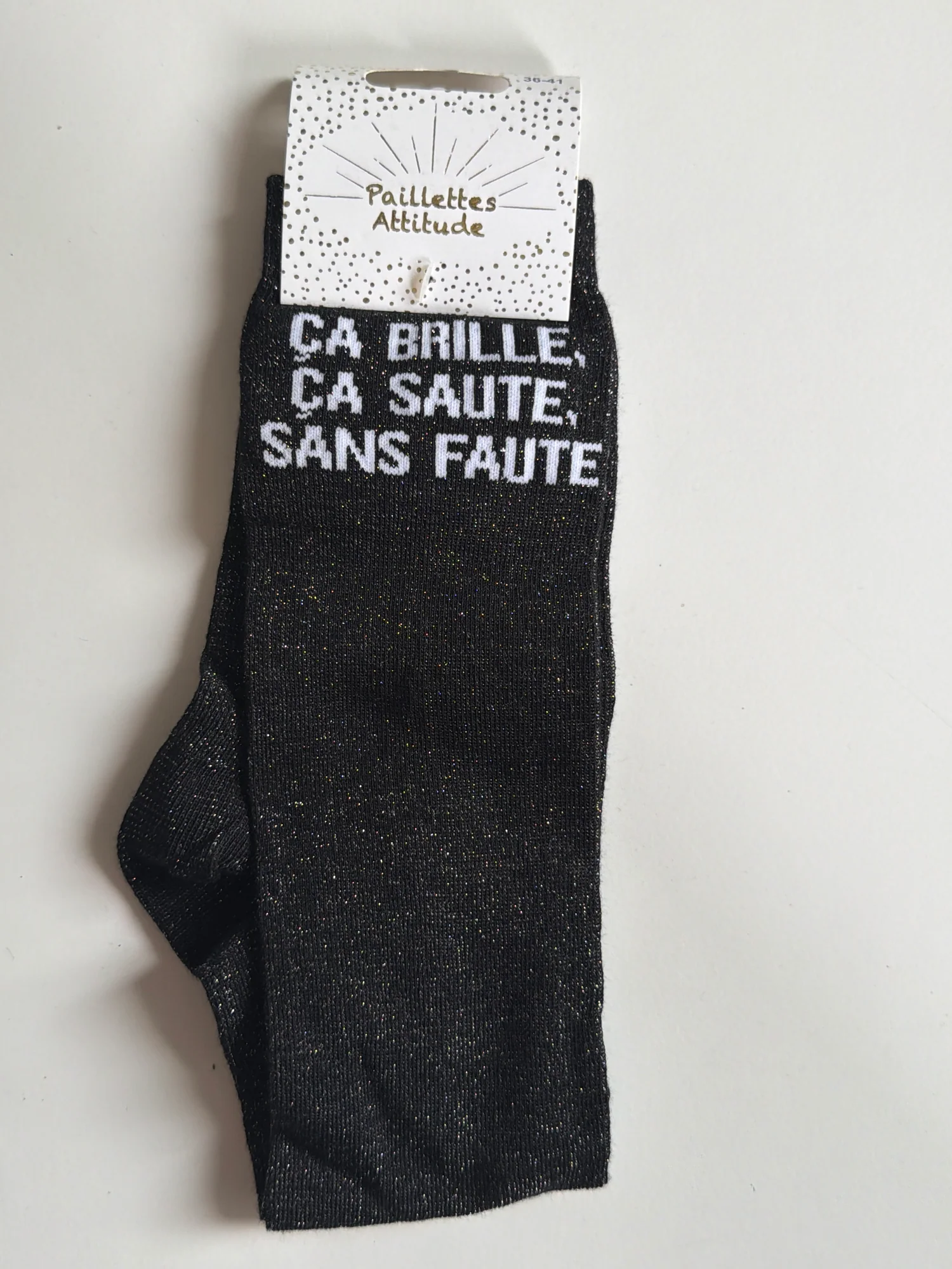 Paillettes Attitude - Chaussettes d'équitation "Ca brille, ça saute, sans faute"