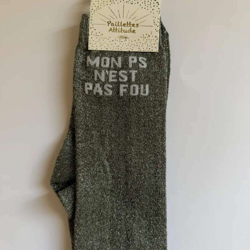 Paillettes Attitude - Chaussettes d'équitation "Mon ps n'est pas fou"