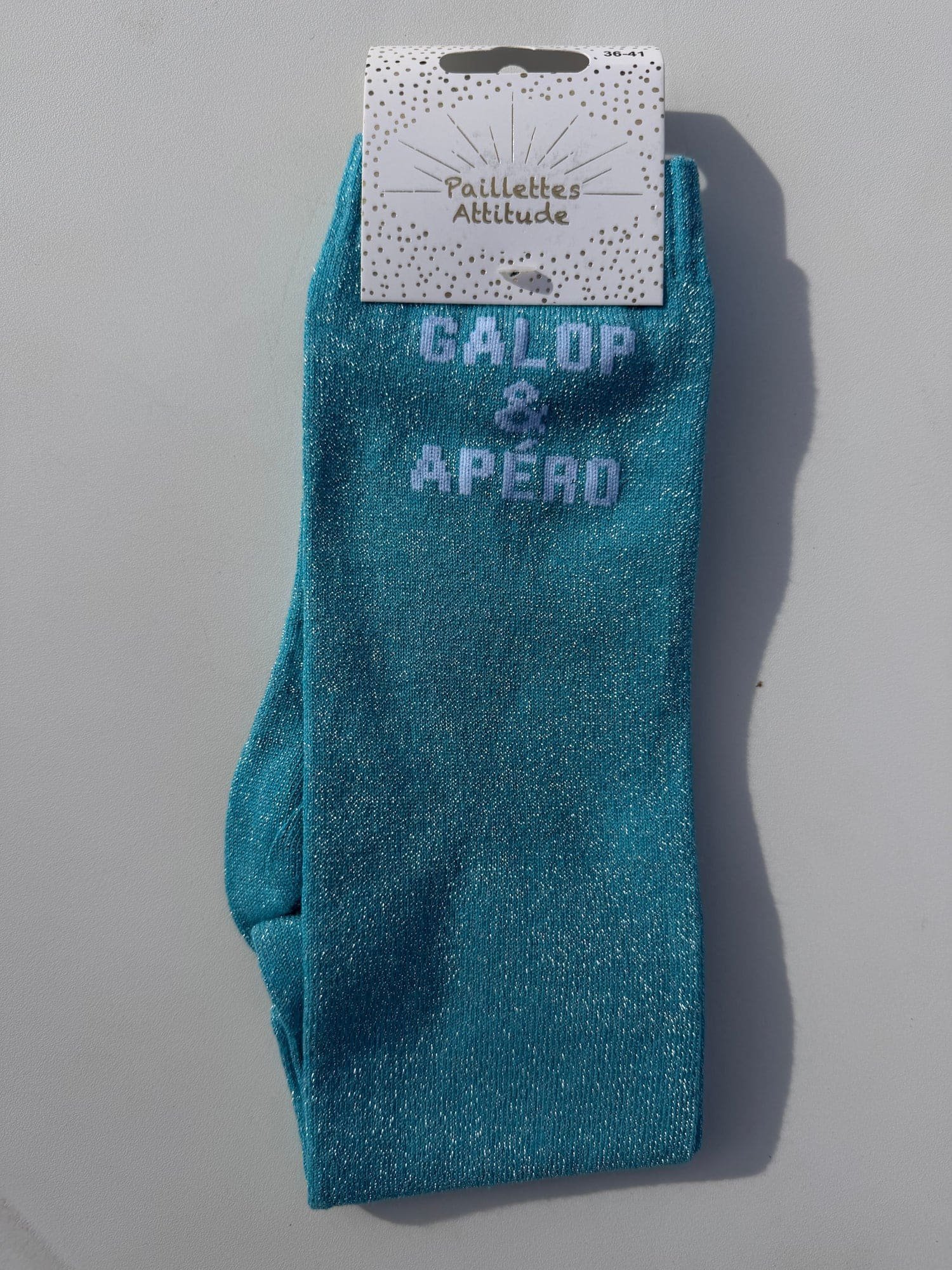 Paillettes Attitude - Chaussettes d'équitation "Galop & apéro"